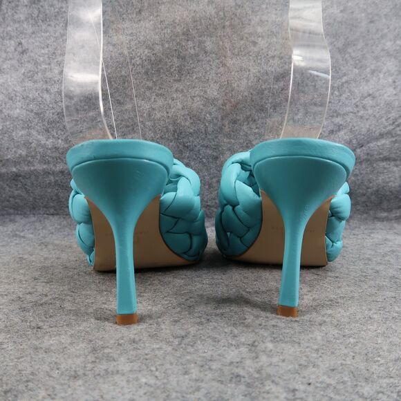 Marc Fisher Shoes Womens 7.5 Sandal Mule Dakina Heels Woven Leather Square Toe - Picture 5 of 15